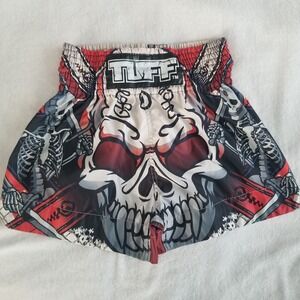 Tuff Sport Shorts M Muay Thai Skulls Skeleton Fighting Boxing MMA Kickboxing